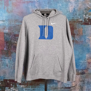 Nike Duke Blue Devils Pullover Logo Hoodie Men's XXL Kangaroo Pocket 80% Cotton